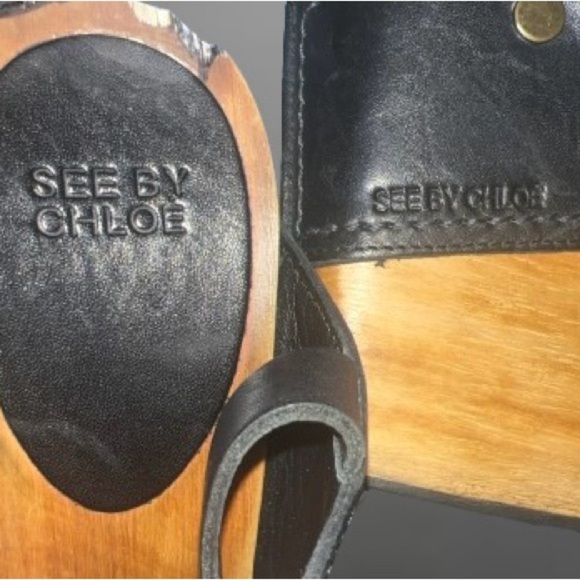 See By Chloe, leather platform clogs, sz EU 40/US 10 - Picture 7 of 8